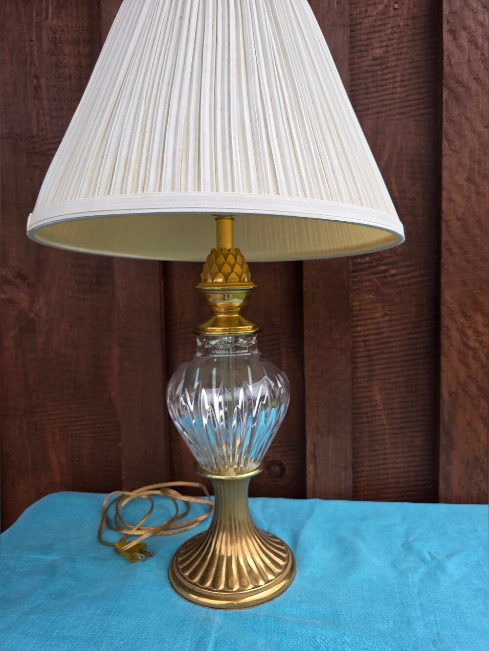 Hollywood Regency Waterford Crystal Carina Table Lamp Vintage